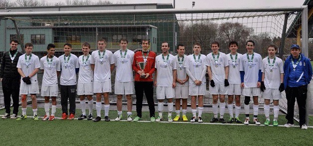 The Bainbridge Blue U-18 boys team won the Virginia Mason Washington Youth Soccer Challenge Cup Feb. 22.