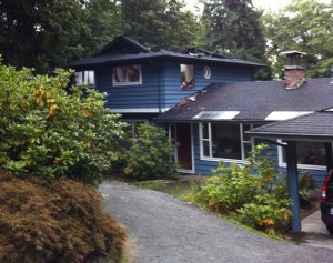 A home on Olympic Terrace was damaged in an evening fire on Monday