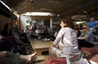 The Compassionate Listening delegation listens to Aidi Shibli