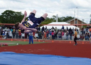 Jack Odell of Bainbridge High competes in the high jump at Star Track XXXI. Odell finished eighth at the state meet in the event.