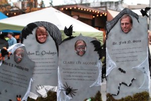 One family came to the downtown Winslow Trick Or Treat night event Friday appropriately clad as tombstones