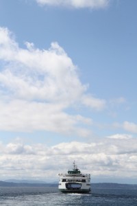 The Bainbridge ferry sails to the island.