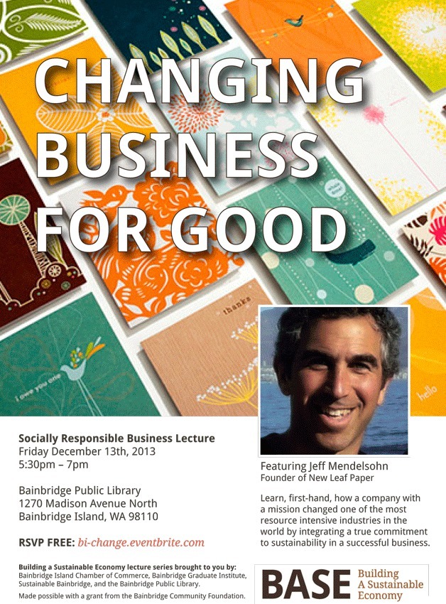 New Leaf Paper founder is speaker at next BASE lecture