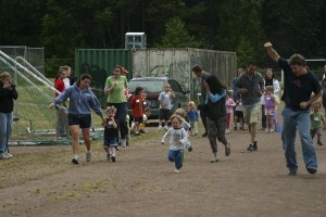 Little ones race for the finish at the July 11 All-Comers meet.