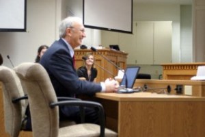 Sen. Phil Rockefeller testifies before the Senate Local Government and Elections Committee Feb. 2.