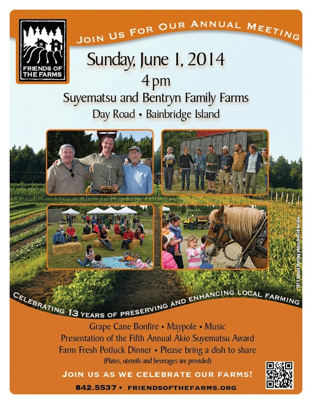 Friends of the Farms' annual meeting, potluck is coming