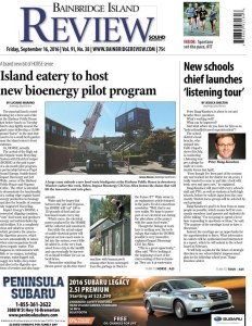 Front page of the Bainbridge Review for Sept. 16