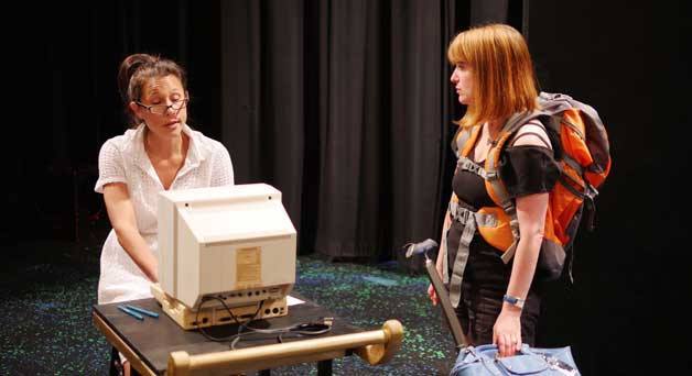 Shannon Dowling and Bronsyn Foster rehearse 'My Beautiful Voyage