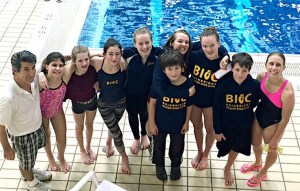 Members of the Bainbridge Island Diving Club gather for a group photo during their recent meet in Victoria
