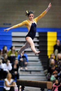 Sophomore Rachel Kaminer is one of four Spartans who will compete on beam at the 3A state championship this weekend.
