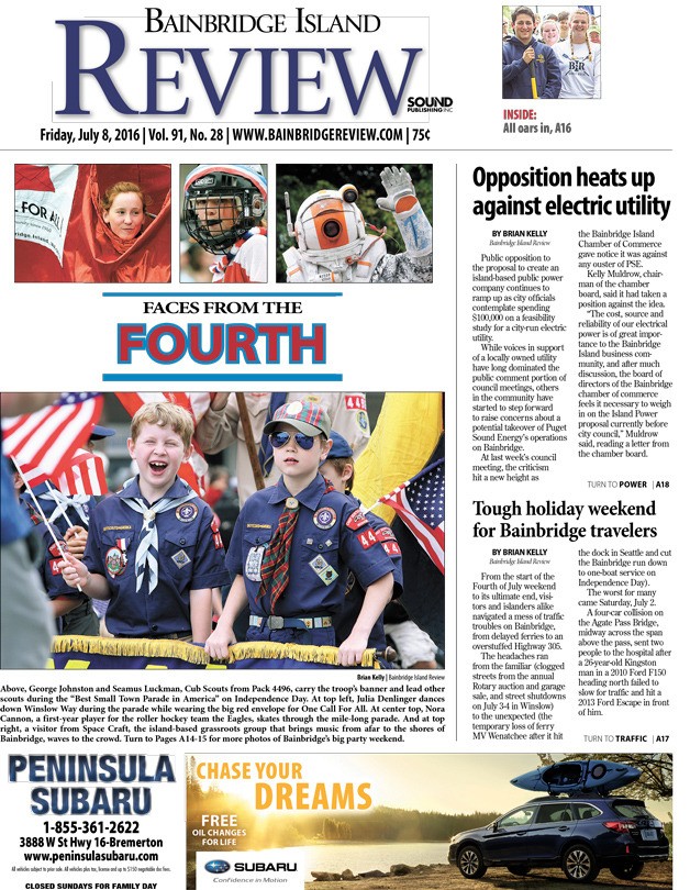 Front page of the Bainbridge Review for July 8