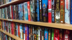 Books for sale at the Friends of the Library's book sale.