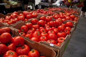 Fresh tomatoes at the Bainbridge Island Farmers Market.