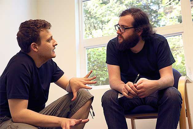 Island actors Nathan Whitehouse and Maxwell Levit are self-producing and performing in turns the 2005 Pulitzer Prize finalist one-man play “Thom Pain.”