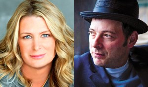 Bainbridge Island authors Kristin Hannah and Jonathan Evison.