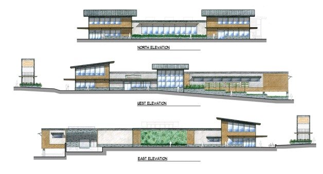 The revised plans show an increase in the amount of windows along Winslow Way