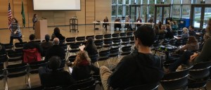 A special forum on water quality at district schools drew a sparse crowd last week.