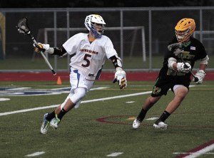 Max Wickline makes a run at the goal of Bishop Blanchet Friday