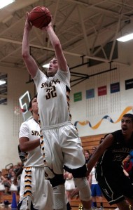 BHS senior Ben Beatie was the top scorer for the Spartans in Tuesday's home game against Franklin. He finished with 18 points. The Spartans claimed a 61-57 win in the game's final minute