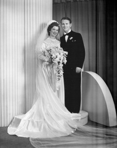 Roy S. Nash and Marjorie Carolyn “Carol” Nash on their wedding day in 1942.