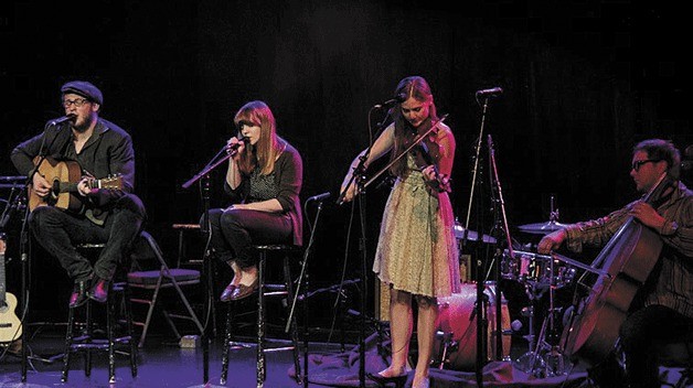 Fleury plays on stage at a sold out concert at the Triple Door on Feb. 22 accompanied by Courtney Marie Andrews