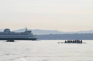 Bainbridge rowers compete in an earlier regatta in Eagle Harbor. Bainbridge Island Rowing Club will host a regatta on Sunday