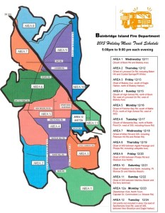 Holiday truck from Bainbridge Island Fire Department spreads Christmas cheer