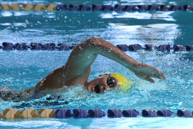 Bainbridge Spartan Carina Laukaitis competes during the recent Spartan Relays.