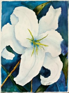 'Lilies' is part of the January art exhibit at the Bainbridge Public Library.