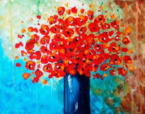 Corks & Canvas attendees will learn to paint “Red Poppies” at the winery Sunday
