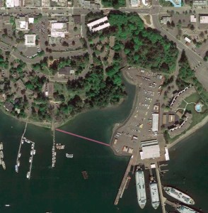 The map shows the approximate location of the closure zone in Eagle Harbor.