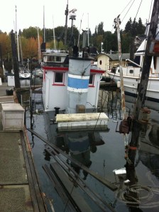 The vessel 'Chickamauga' sank at the Eagle Harbor Marina on Tuesday.