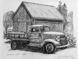 The pen-and-ink art of Bill Hemp will be featured at the Bainbridge Public Library in May. Above