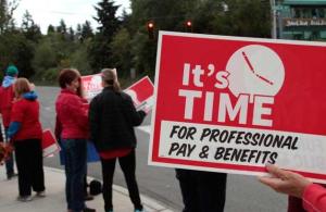 Bainbridge teachers walked off the job Thursday to protest the state's lack of adequate funding for public education.