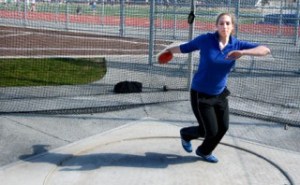 Anna Kaminski set a new school record with the discus throw at the Tacoma Invite Saturday.