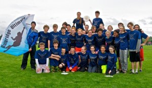Bainbridge Island Ultimate gathers for a team photo during Spring Reign 2013.