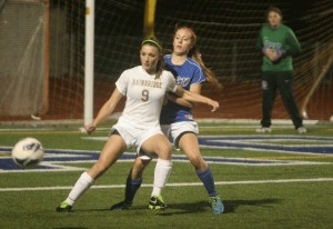 Natalie Vukic intercepts the ball in early action against Seattle Prep.