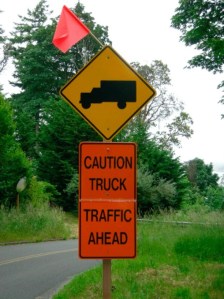 New signs to alert drivers to truck traffic have been raised on Fort Ward Hill.