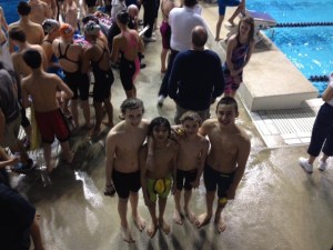 The Bainbridge boys 11/12 relay team of Ian Lipton