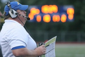 Spartan Coach Andy Grimm watches the team's first loss unfold at home against the Central Kitsap Cougars.