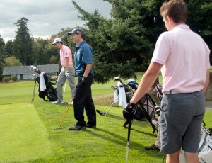 Bainbridge High boys varsity golf team captain Sam Warkentin (far left