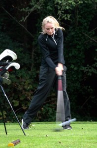 BHS varsity golfer Nicole Daniels practices putting last week. The Spartans’ short game is the main subject of early season instruction