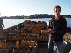 Robert Nitz stands amongst his fireworks shortly before the Bainbridge Island performance.