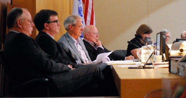 The Bainbridge Island City Council considers outdoor retail and cafes on downtown Winslow sidewalks. The council decided in a 4-3 vote Monday to adopt a  permitting process  and require shop owners to maintain a five-foot clearance for pedestrian traffic in front of storefronts.