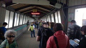 Travelers on the Bainbridge Island-Seattle ferry route faced long delays Saturday after the ferry MV Wenatchee was pulled from service for engine repairs.