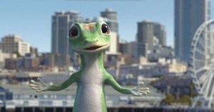The Geico gecko stars in a television commercial for the insurance company that was filmed aboard the ferry to Bainbridge Island.