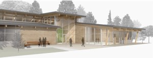 An architect's rendering of a new stand-alone facility for the Bainbridge Island Police Department.