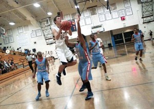 Freshman guard/wing Lyle Terry goes up for a basket during the Spartan home game against Chief Sealth Tuesday