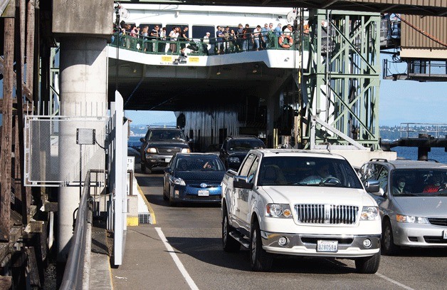 The Bainbridge ferry docks in Winslow.