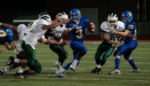 BHS senior quarterback Kyle Jackson finished the season’s last home game with eight carries for 35 yards